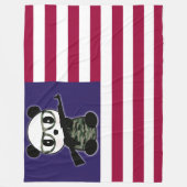 軍隊パンダフラッグパンダベア国旗 フリースブランケット (正面)