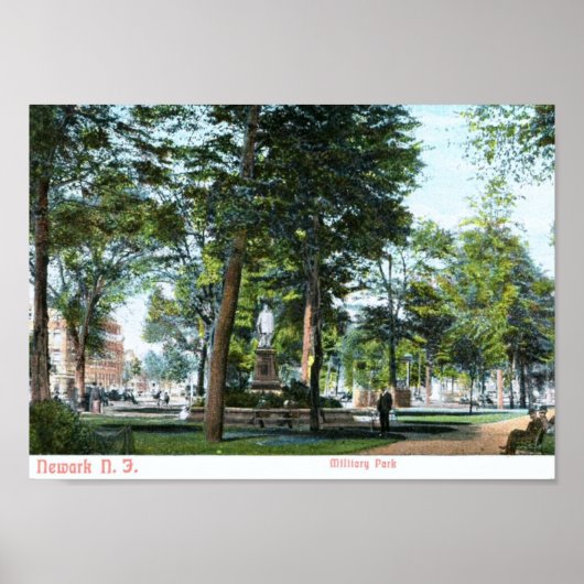軍隊パーク、ニューアーク、NJ 1908ヴィンテージ ポスター (正面)