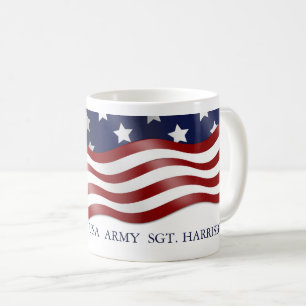 軍隊パーソナライズされた波旗コーヒーカップ コーヒーマグカップ