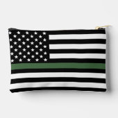 軍隊パーソナライズされた薄い緑のライン軍兵士 アクセサリーポーチ (裏面)