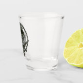 軍隊パーソナライズされた迷彩柄兵士スカルアンドガン ショットグラス (右)