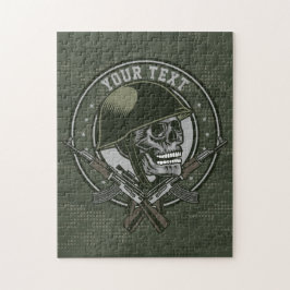 軍隊パーソナライズされた迷彩柄兵士スカルアンドガン ジグソーパズル