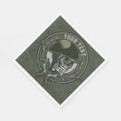 軍隊パーソナライズされた迷彩柄兵士スカルアンドガン スタンダードランチョンナプキン (角)