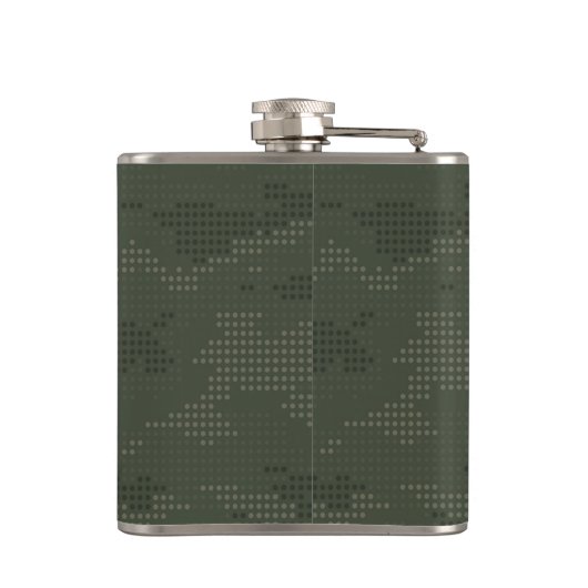 軍隊パーソナライズされた迷彩柄兵士スカルアンドガン フラスク (裏面)