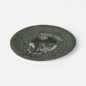 軍隊パーソナライズされた迷彩柄兵士スカルアンドガン ペーパープレート (アングル)