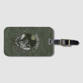 軍隊パーソナライズされた迷彩柄兵士スカルアンドガン ラゲッジタグ (正面横)