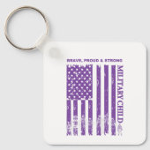 軍隊パーソナライズされた – 紫アップ軍隊子 キーホルダー (正面)