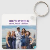 軍隊パーソナライズされた – 紫アップ軍隊子 キーホルダー (裏面)