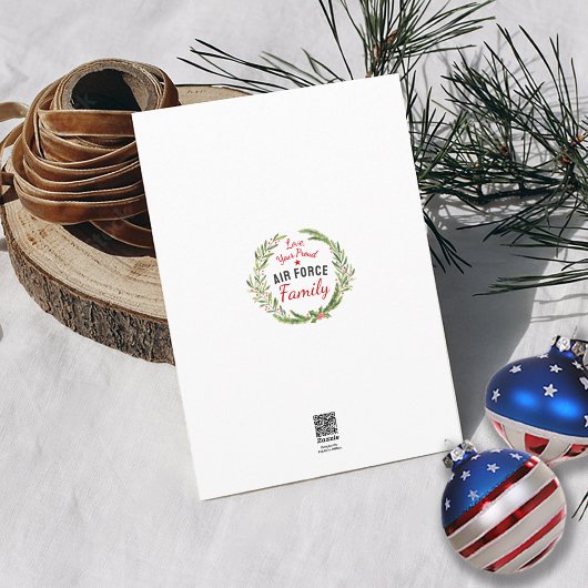 軍隊ヒーローエアフォースファミリーメリークリスマス カード