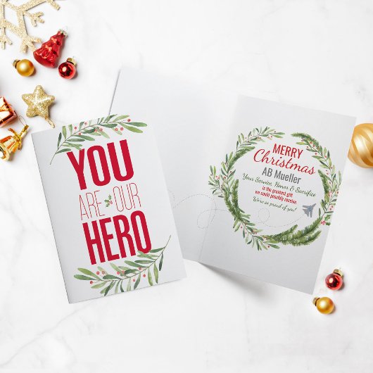 軍隊ヒーローエアフォースファミリーメリークリスマス カード