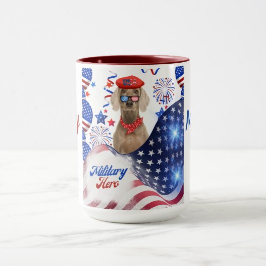 軍隊ヒーローワイマラーコーヒーマグ マグカップ (中央)
