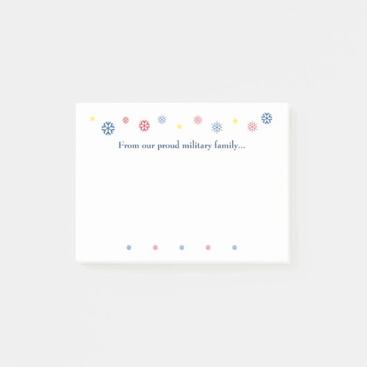 軍隊ファミリークリスマス引用文雪片 ポストイット (正面)