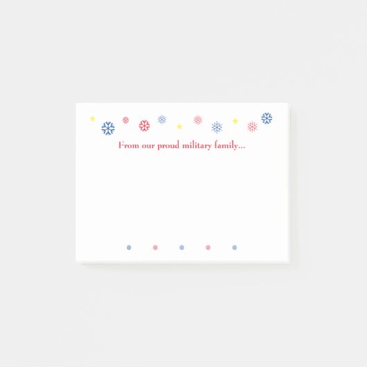 軍隊ファミリークリスマス引用文雪片 ポストイット (正面)