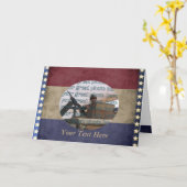 軍隊フォトフレームカスタムのパーソナライズされた カード (黄色い花)