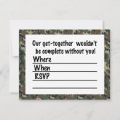 軍隊フォレスト迷彩背景 招待状 (裏面)