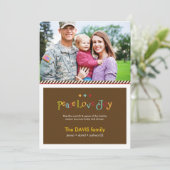 軍隊ブラウン両面ホリデーフォトカード シーズンカード (スタンド正面)