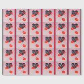 軍隊ブルー迷彩柄ハートバレンタインラッピング紙 ラッピングペーパー (フラット)