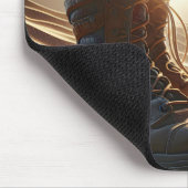 軍隊ブーツとアメリカ国旗 マウスパッド (コーナー)