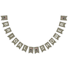 軍隊ブーツをテーマにしたブライダルシャワー装飾 バンティングフラッグ