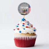 軍隊ブーツフラグGRAY Going 遠くにパーティー ラウンドシール