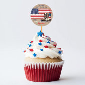 軍隊ブーツUSフラグKRAFT行く遠くにパーティー選択 ラウンドシール