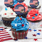 軍隊ブーツUSフラッグBLUE Going 遠くにパーティー ラウンドシール