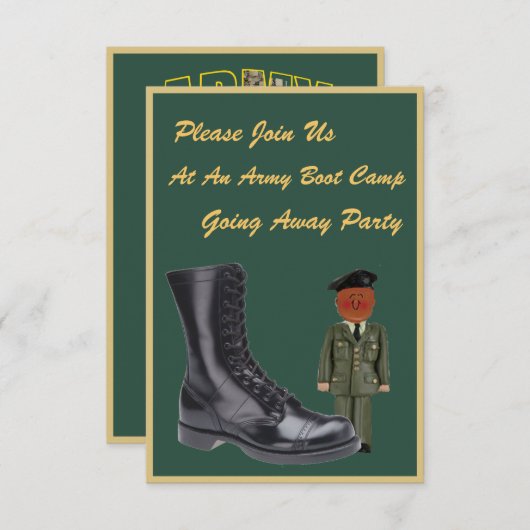軍隊ブートキャンプゴー遠くに招待状 招待状 (正面/裏面)