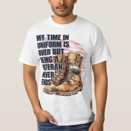 軍隊ブートドッグラベル退役軍人 Tシャツ (正面)