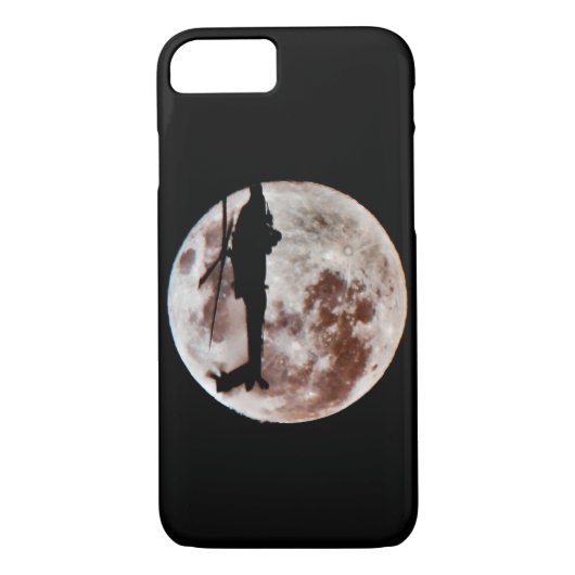 軍隊ヘリコプターで月に向かう Case-Mate iPhoneケース (裏面)