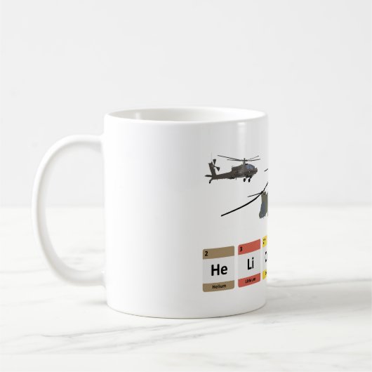軍隊ヘリコプター化学 コーヒーマグカップ (左)