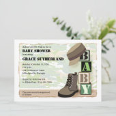 軍隊ベビーシャワー招待状 招待状 (スタンド正面)