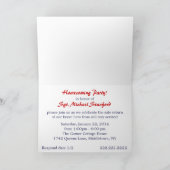 軍隊ホームカミングスターズパーティの招待状 招待状 (内部)