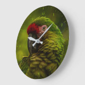 軍隊マコーグリーンパロット ラージ壁時計 (傾斜)