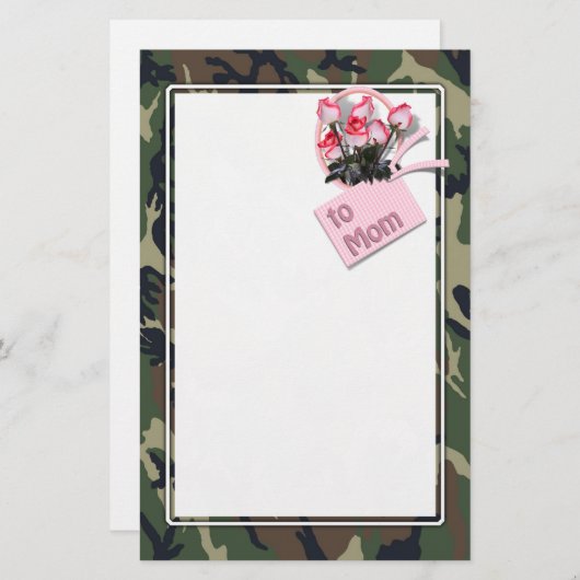 軍隊ママバラカモフラージュ 便箋 (正面/裏面)