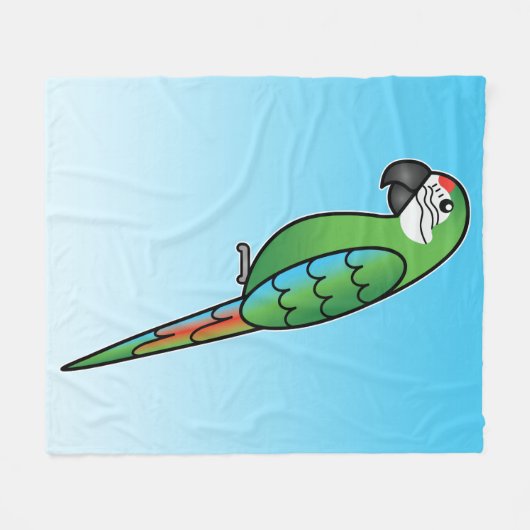 軍隊マンガのマカオオオウム フリースブランケット (正面(横))