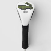 軍隊ミサイルトラック漫画イラストレーション ゴルフヘッドカバー (正面)