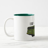 軍隊ミサイルトラック漫画イラストレーション ツートーンマグカップ (左)