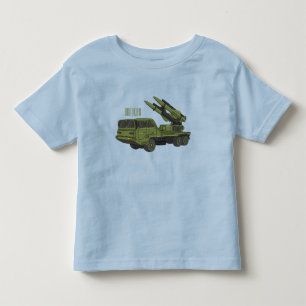 軍隊ミサイルトラック漫画イラストレーション トドラーTシャツ