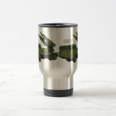 軍隊ミサイルトラック漫画イラストレーション トラベルマグ (中央)