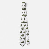 軍隊ミサイルトラック漫画イラストレーション ネクタイ (正面)