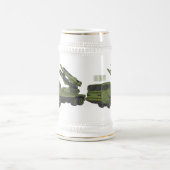 軍隊ミサイルトラック漫画イラストレーション ビールジョッキ (中央)
