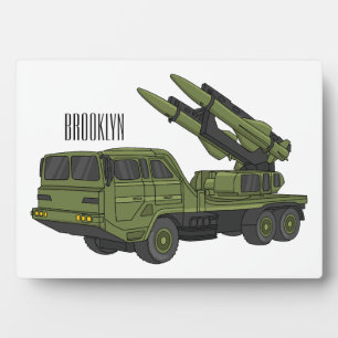 軍隊ミサイルトラック漫画イラストレーション フォトプラーク
