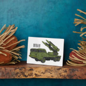 軍隊ミサイルトラック漫画イラストレーション フォトプラーク (側面)