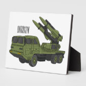 軍隊ミサイルトラック漫画イラストレーション フォトプラーク (側面)