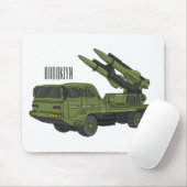 軍隊ミサイルトラック漫画イラストレーション マウスパッド (マウス)