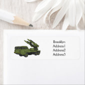 軍隊ミサイルトラック漫画イラストレーション ラベル (インサイチュ)