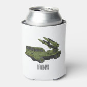 軍隊ミサイルトラック漫画イラストレーション 缶クーラー (缶正面)