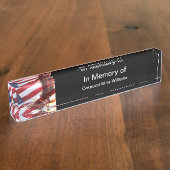 軍隊メモリアルアメリカ国旗とワシ デスクネームプレート (側面)