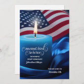 軍隊メモリアルサービス招待状スターストライプズ 招待状 (正面/裏面)