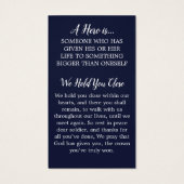 軍隊メモリアルソルジャーUSA国旗の祈りの言葉カード (裏面)